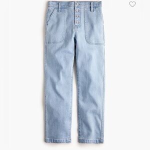 J. Crew Straight-Leg Crop High Waist Jean in Indigo Cove Wash